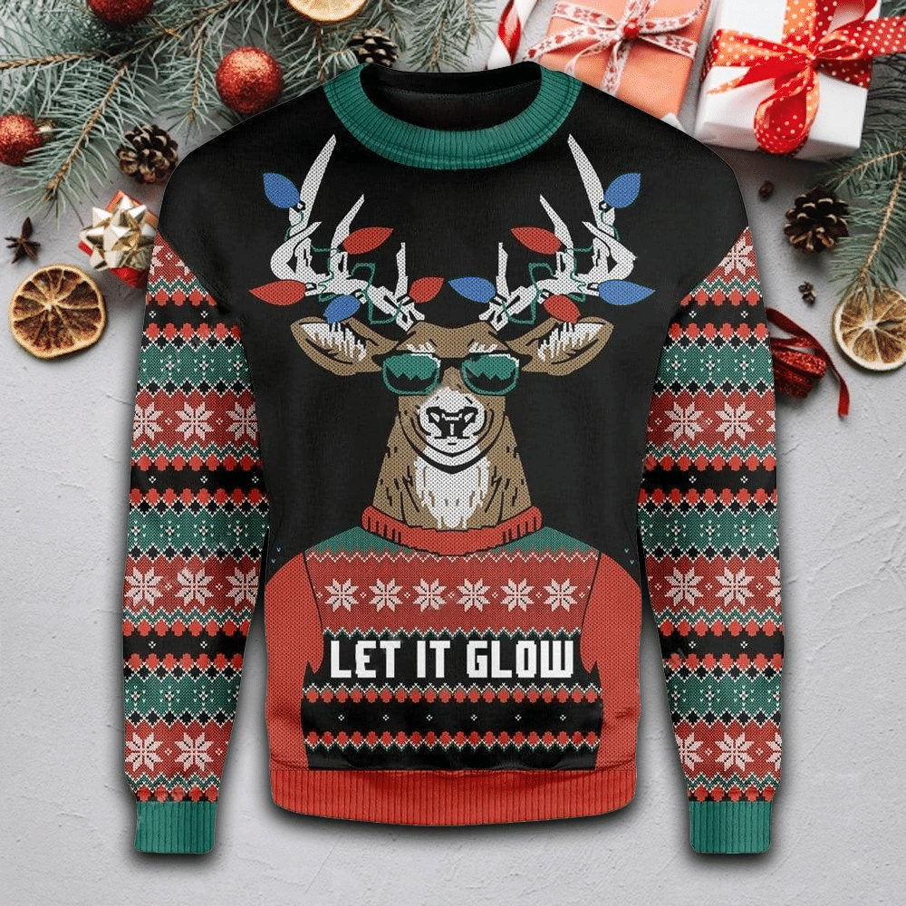 Let It Glow Ugly Christmas Sweater | For Men & Women | Adult | US1827- Best Christmas Gifts 2023