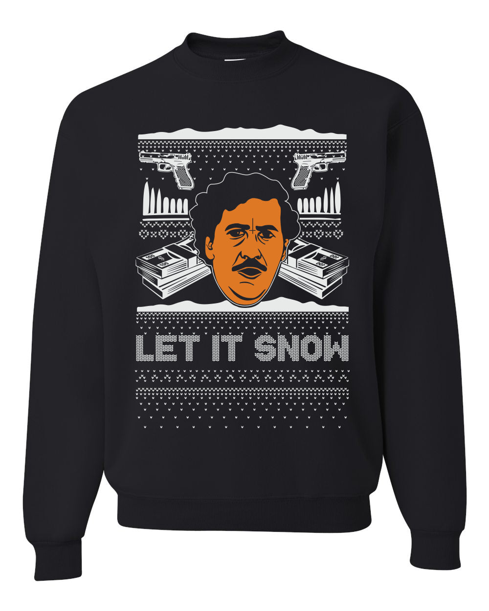 Let It Snow Funny Pablo Escobar Xmas Merry Ugly Christmas Sweater- Best Christmas Gifts 2023