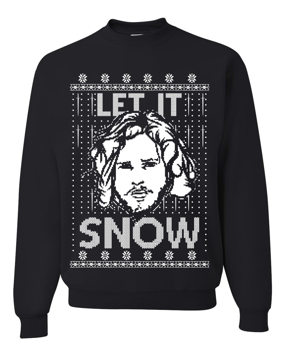 Let It Snow Jon Snow Digital Merry Ugly Christmas Sweater- Best Christmas Gifts 2023