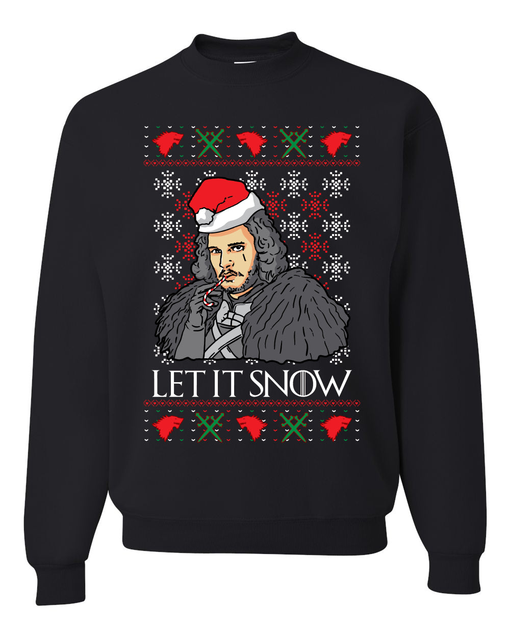 Let It Snow Jon Snow Full Color GoT Merry Ugly Christmas Sweater- Best Christmas Gifts 2023