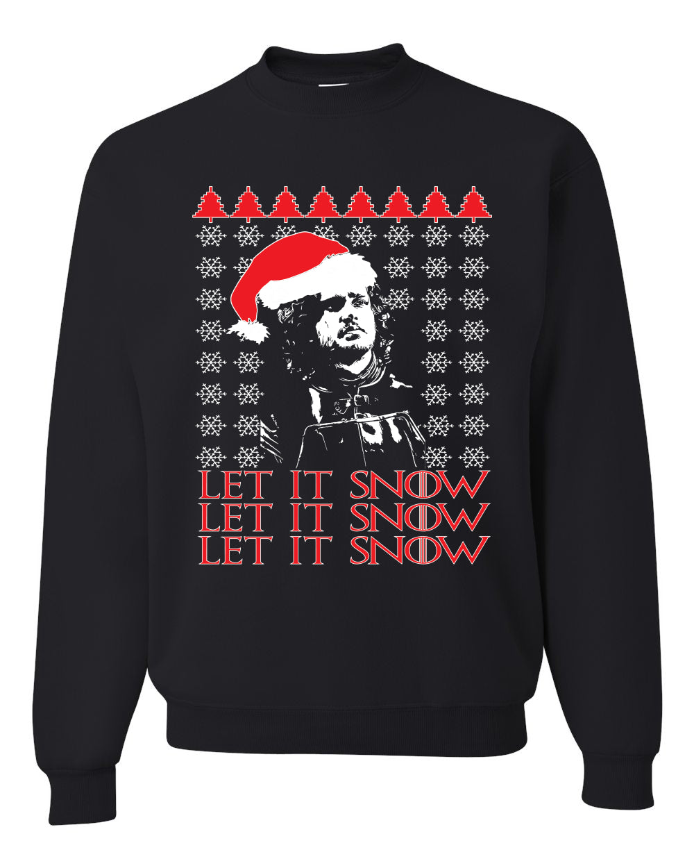 Let It Snow X3 Jon Snow Santa GoT Thrones Merry Ugly Christmas Sweater- Best Christmas Gifts 2023