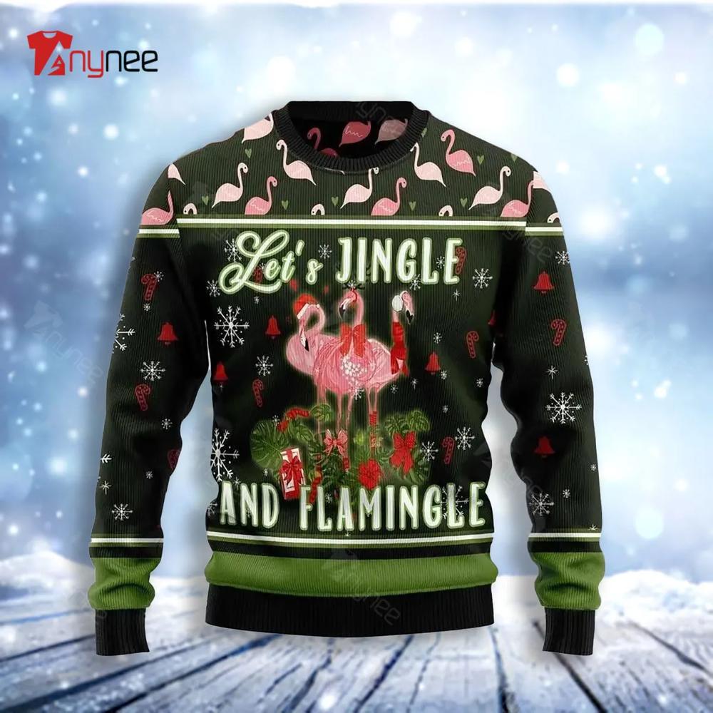 Let S Jingle And Flamingle Ugly Christmas Sweater- Best Christmas Gifts 2023