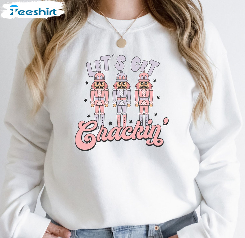 Lets Get Cracking Sweatshirt, Retro Christmas Sweatshirt Long Sleeve T-Shirt