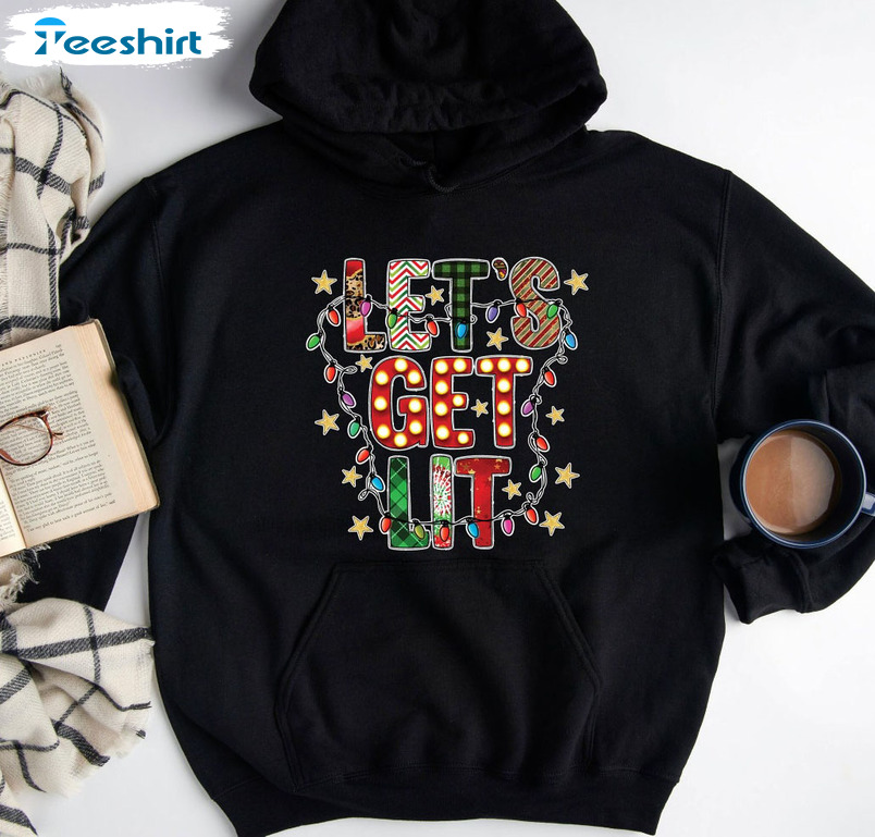 Let’s Get Lit Hanukkah Shirt – Christmas Sweatshirt Short Sleeve