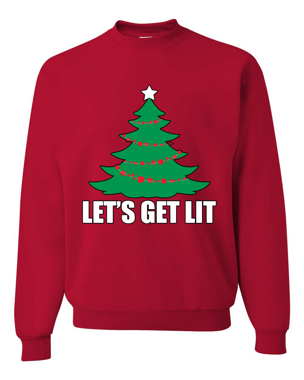 Lets Get Lit Xmas Tree Ugly Christmas Sweater- Best Christmas Gifts 2023