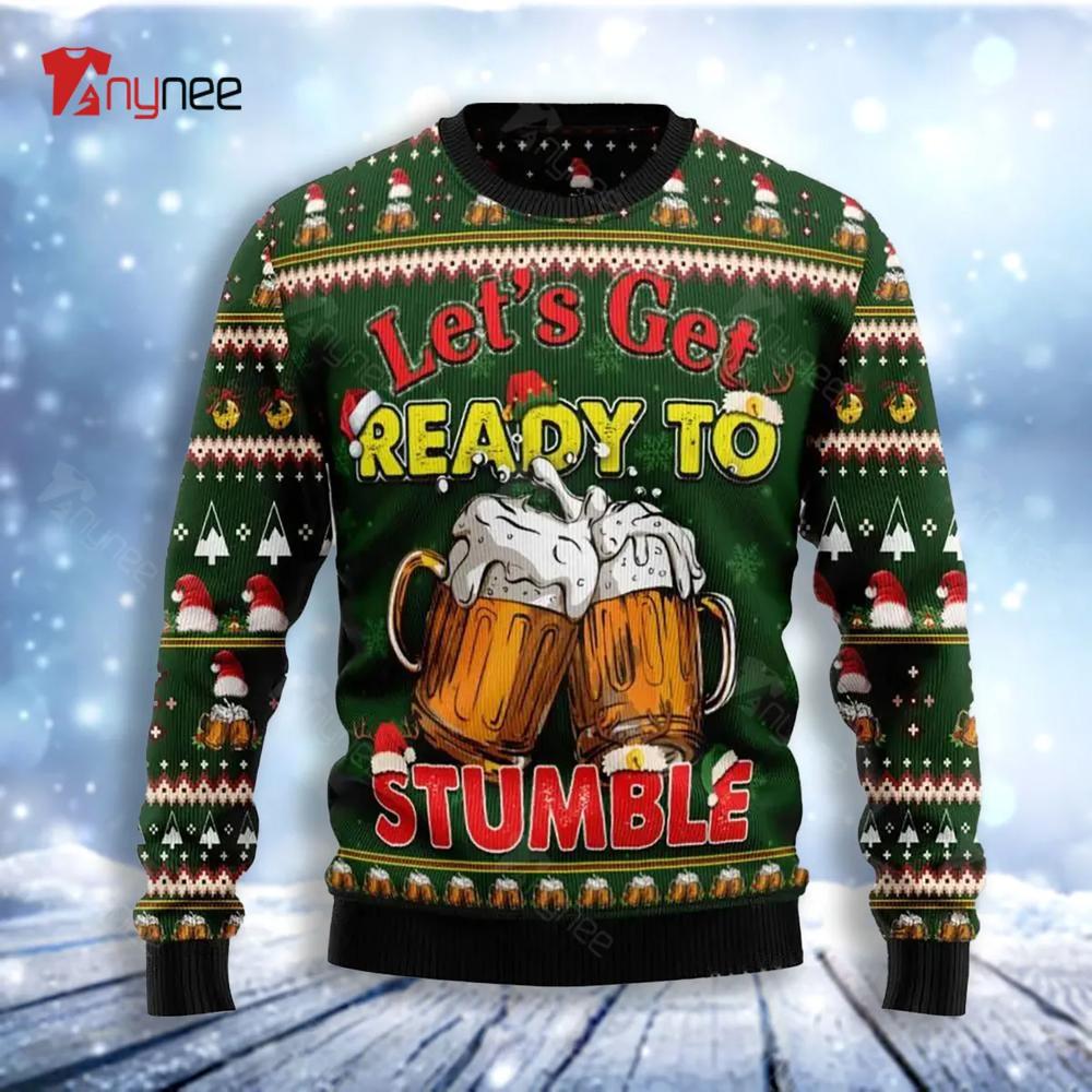 Lets Get Ready To Stumble Beer Ugly Christmas Sweater- Best Christmas Gifts 2023