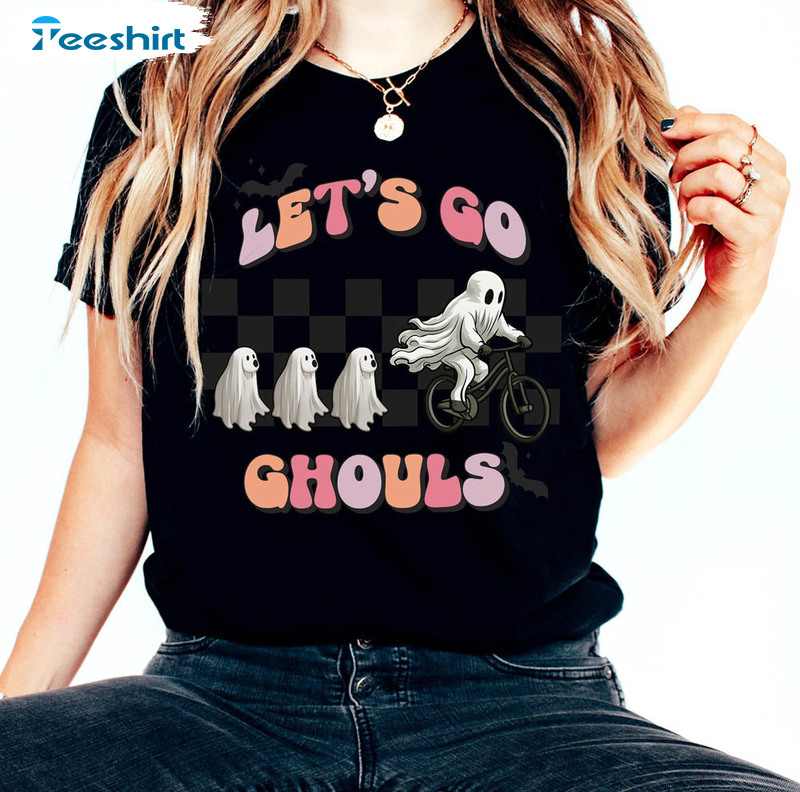 Lets Go Ghouls Dog Halloween Shirt, Ghost Puppy Unisex T-shirt Short Sleeve