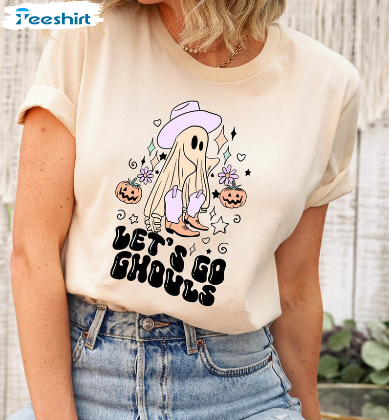 Lets Go Ghouls Shirt, Halloween Funny Short Sleeve Unisex Hoodie