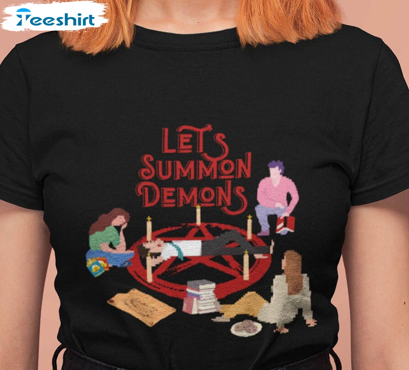 Let’s Summon Demons Shirt, Vintage Halloween Movie Crewneck Unisex Hoodie