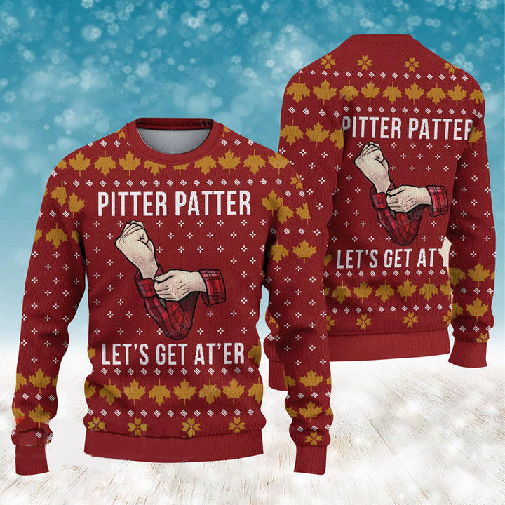 Letterkenny Pitter Patter Let’s Get At’er Ugly Sweater – Best Christmas Gifts 2023