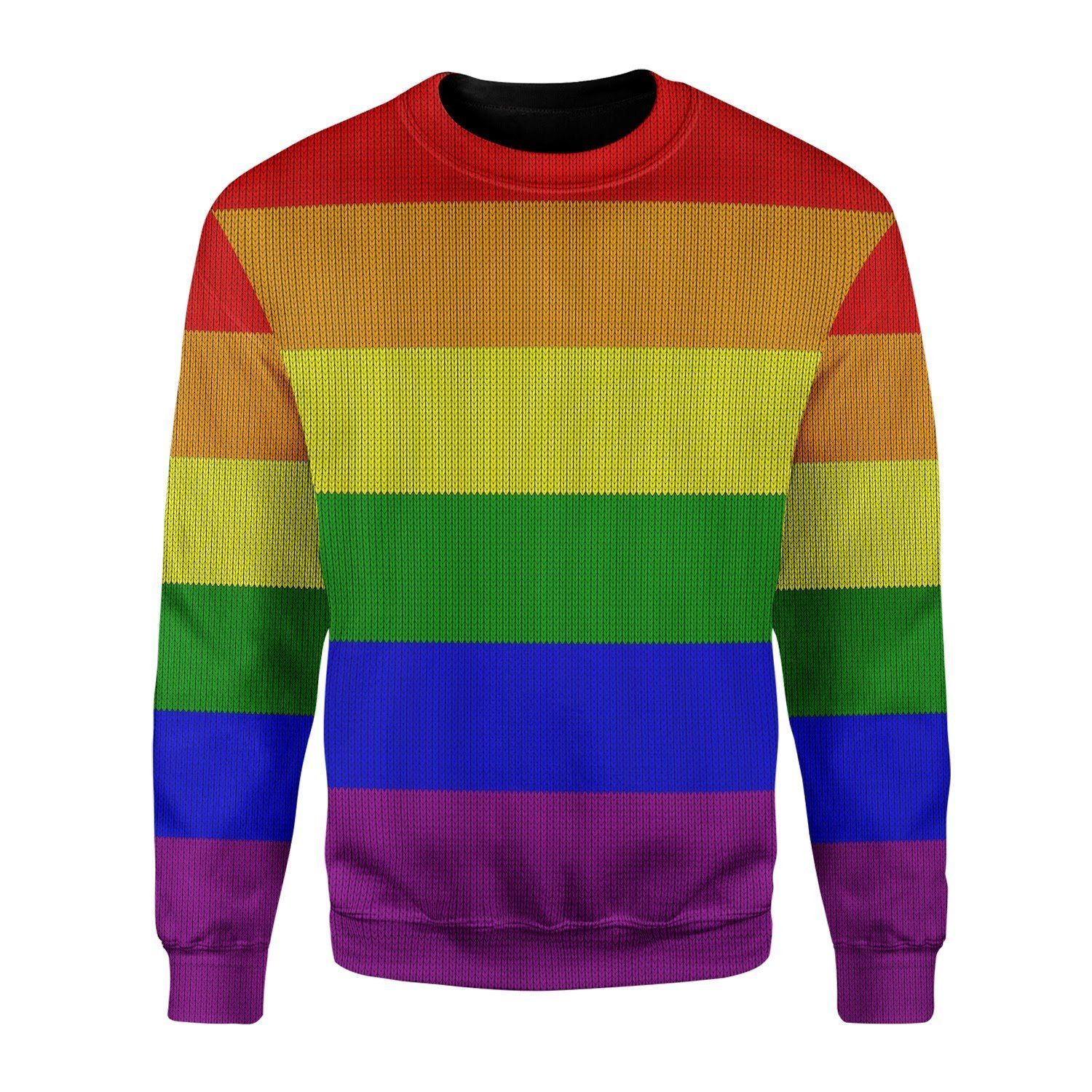 LGBT Flag Ugly Christmas Sweater | For Men & Women | Adult | US3496- Best Christmas Gifts 2023