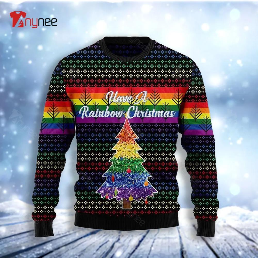 Lgbt Have Rainbow Christmas Tree Ugly Christmas Sweater- Best Christmas Gifts 2023