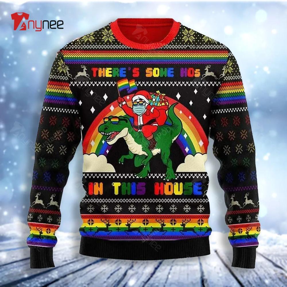 Lgbt There Is Some Hoes In This House Ugly Christmas Sweater- Best Christmas Gifts 2023