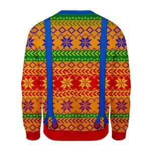 LGBT With Tie And Suspenders Ugly Christmas Sweater | For Men & Women | Adult | US3538- Best Christmas Gifts 2023