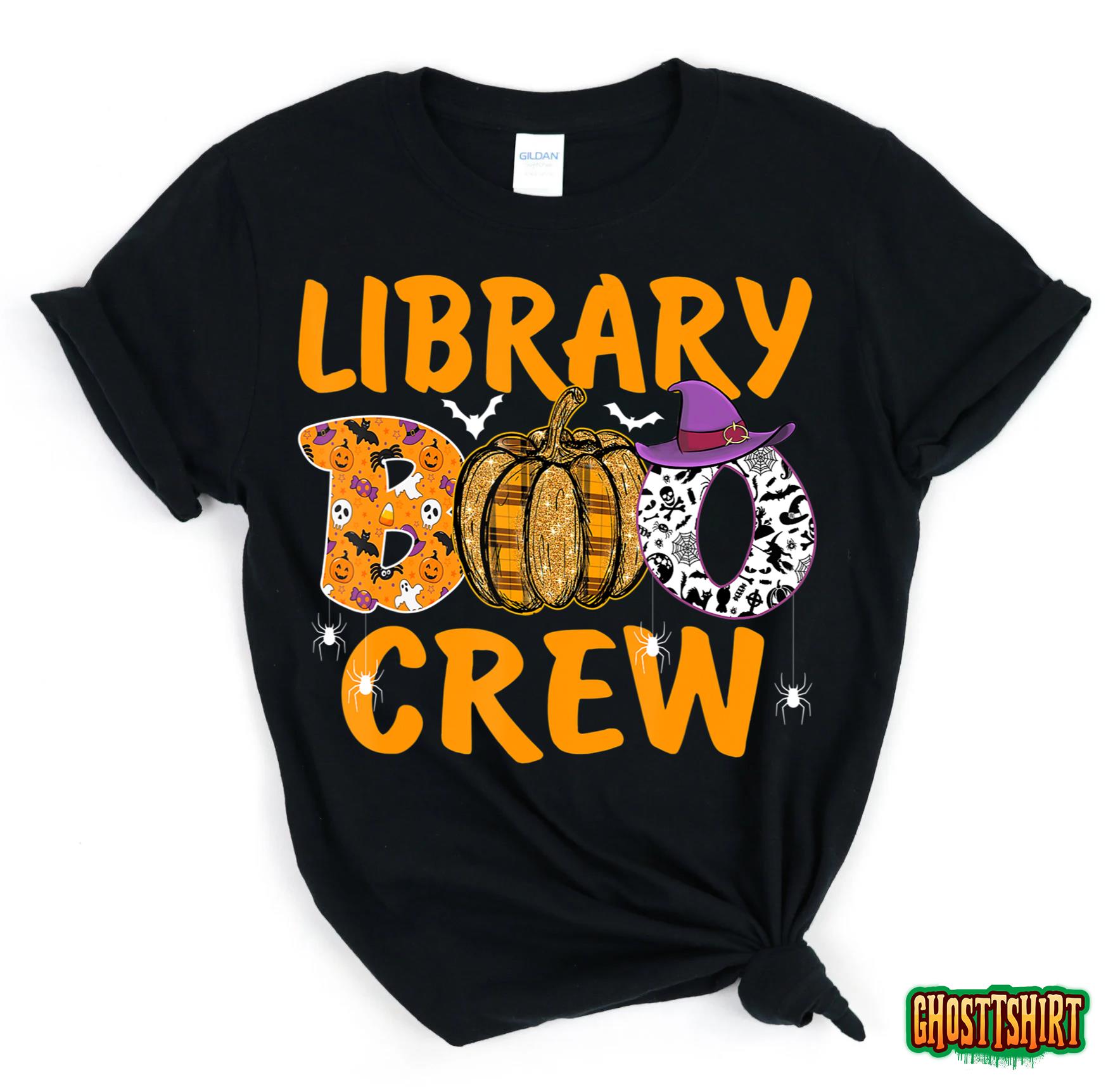 Library Boo Crew School Librarian Halloween Library Book T-Shirt