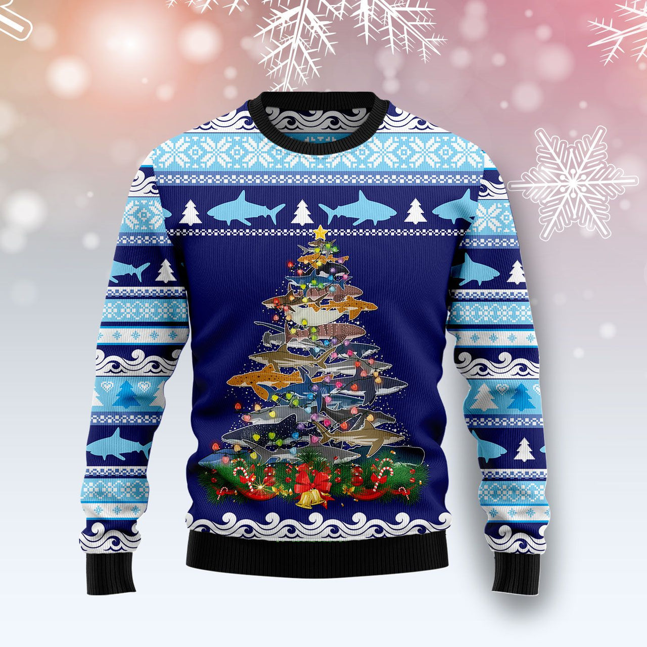 Lights Christmas Tree Santa Shark Ugly Sweater – Best Christmas Gifts 2023