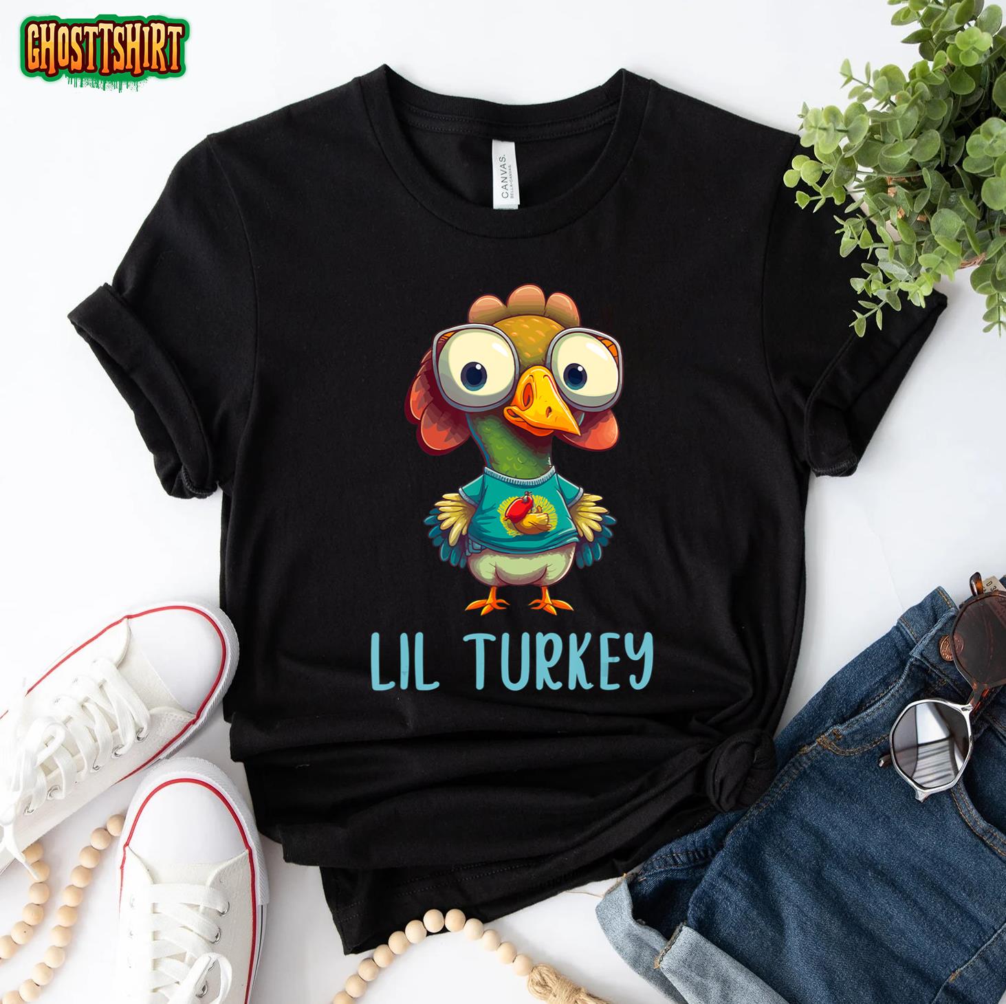 Lil Turkey Thanksgiving Toddler Boys Cute Funny Kids T-Shirt