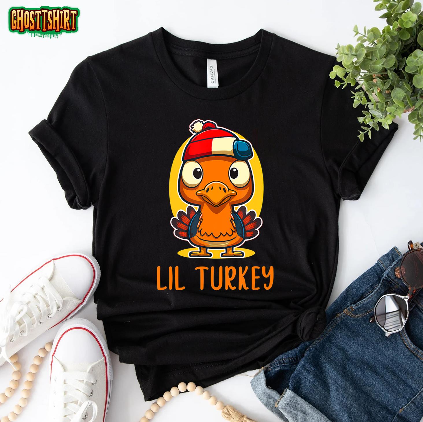 Lil Turkey Thanksgiving Toddler Boys Cute Kids Funny T-Shirt