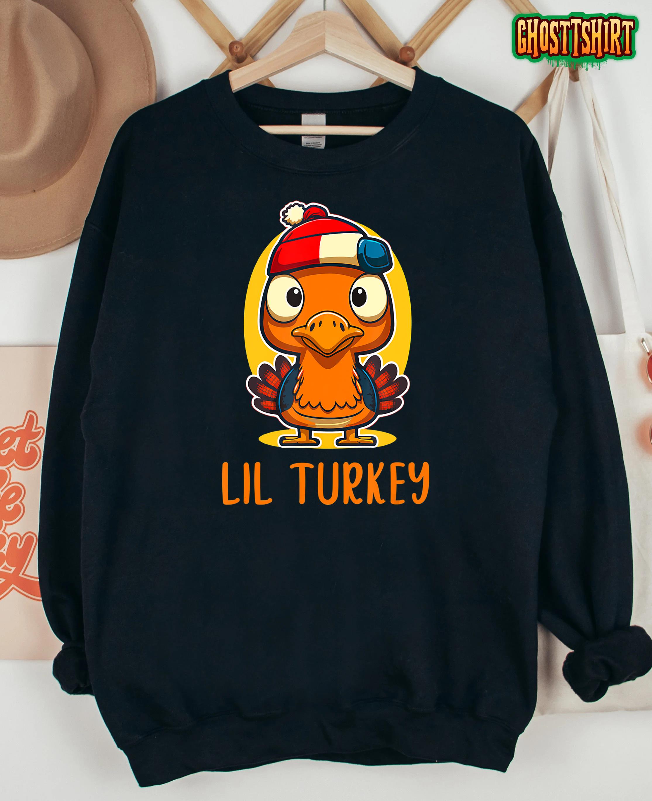 Lil Turkey Thanksgiving Toddler Boys Cute Kids Funny T-Shirt