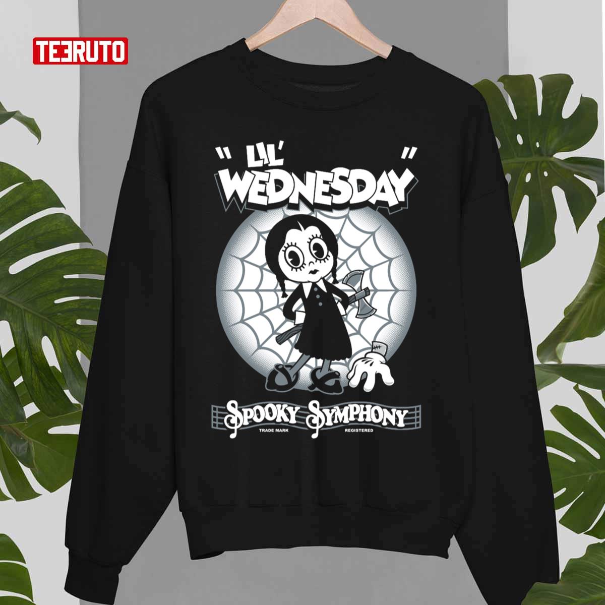 Lil Wednesday Creepy Cute Spooky Goth Halloween Unisex Sweatshirt