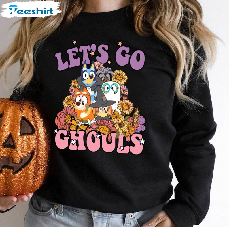 Limited Lets Go Ghouls Shirt, Let’s Go Ghouls Bluey Halloween Hoodie Long Sleeve