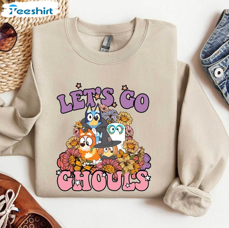 Limited Lets Go Ghouls Shirt, Let’s Go Ghouls Bluey Halloween Hoodie Long Sleeve