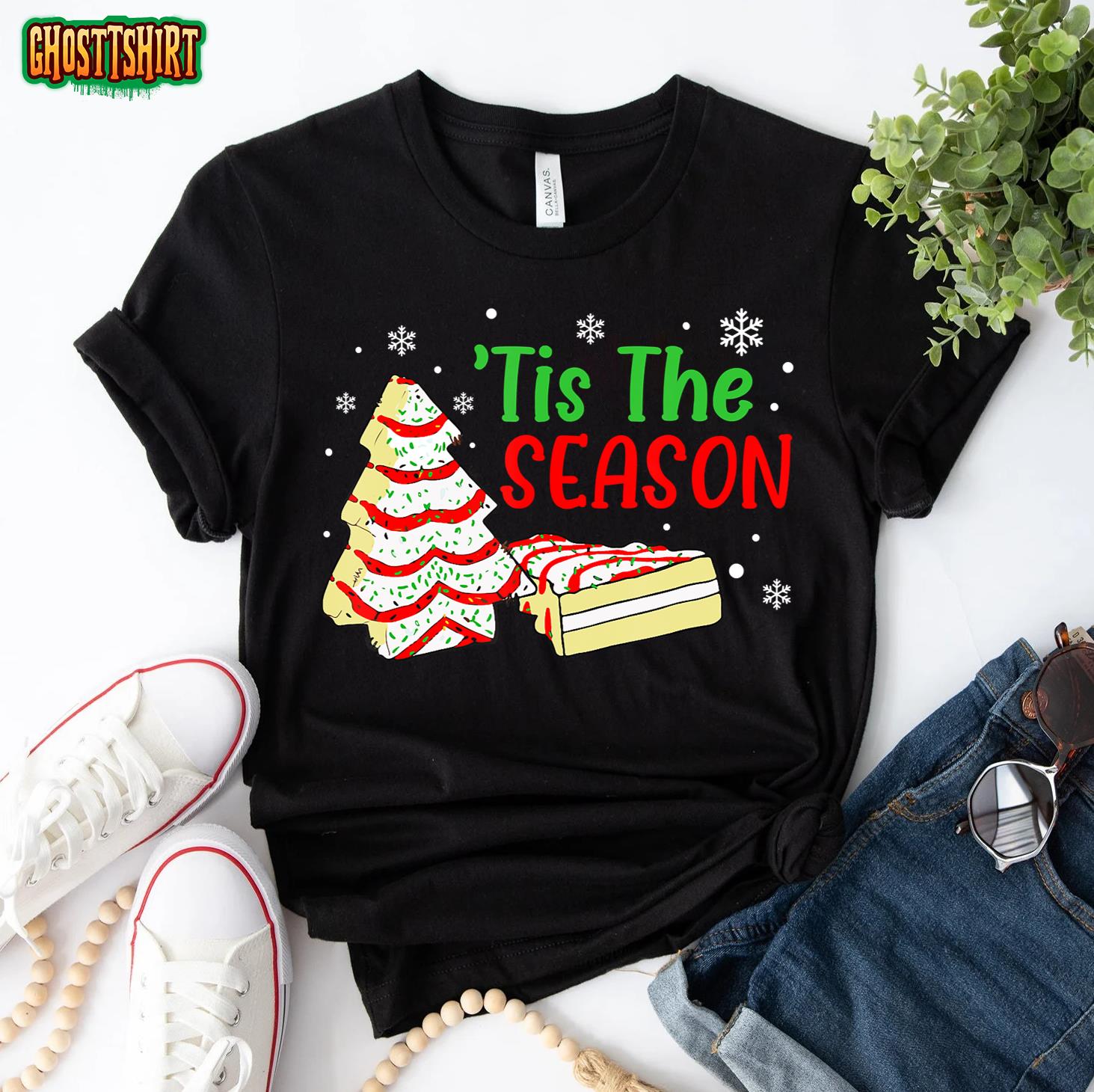 Little Tis’ The Season Christmas Tree Cakes Debbie Funny T-Shirt