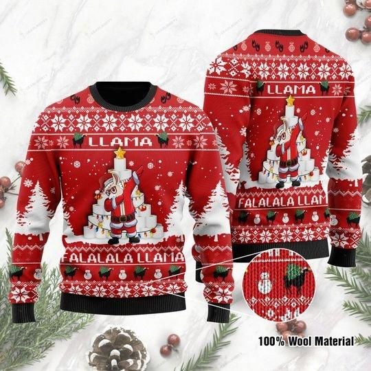 Llama Falalala Llama With Toilet Paper Ugly Christmas Sweater | For Men & Women | Adult | US1264- Best Christmas Gifts 2023