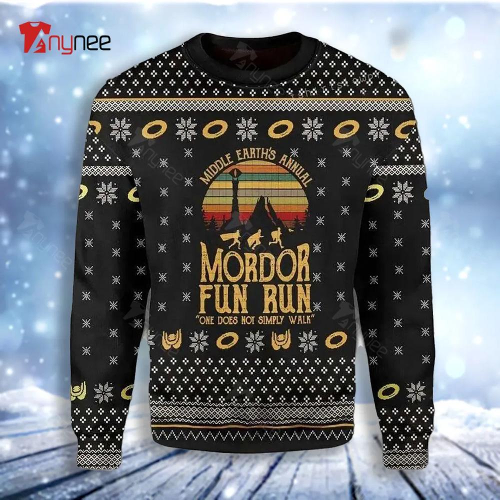 Lotr Middle Earths Annual Mordor Fun Run Ugly Christmas Sweater- Best Christmas Gifts 2023