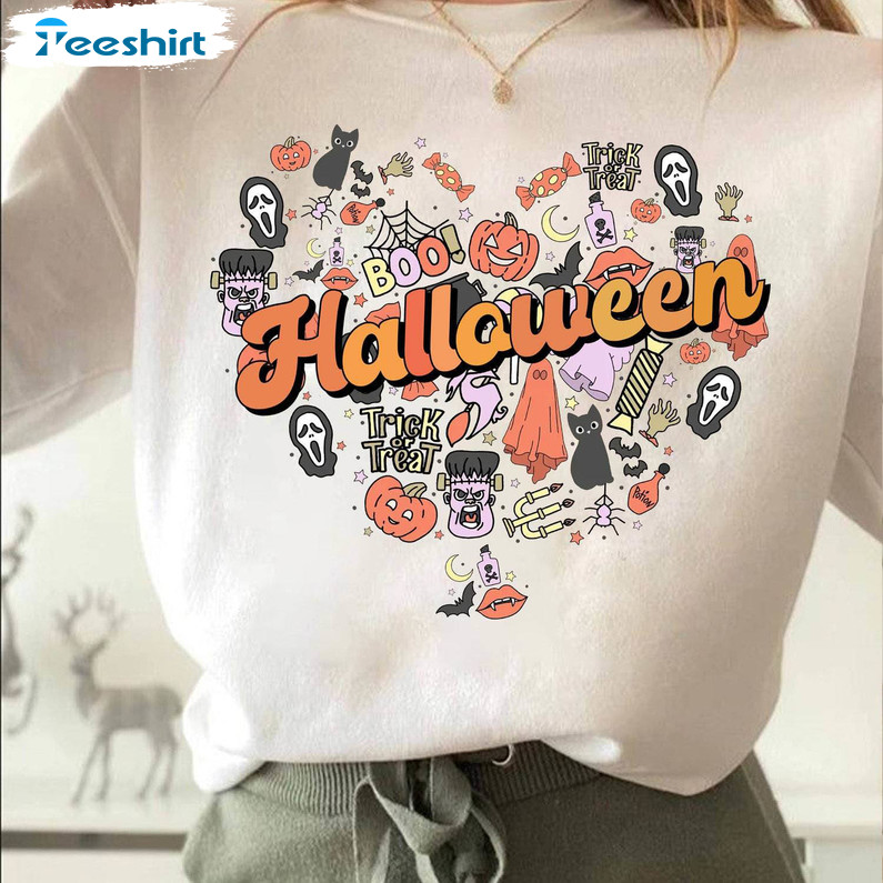 Love Halloween Funny Shirt, Halloween Doodles Sweatshirt Unisex Hoodie