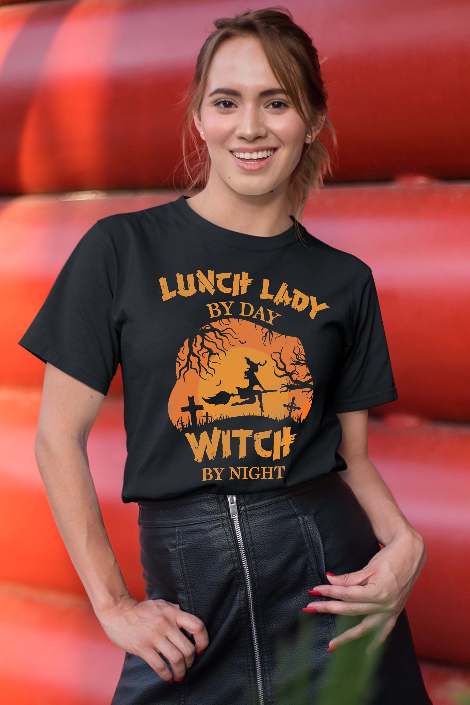 Lunch Lady By Day Witch By Night Lunch Lady Costume Adult T-Shirt