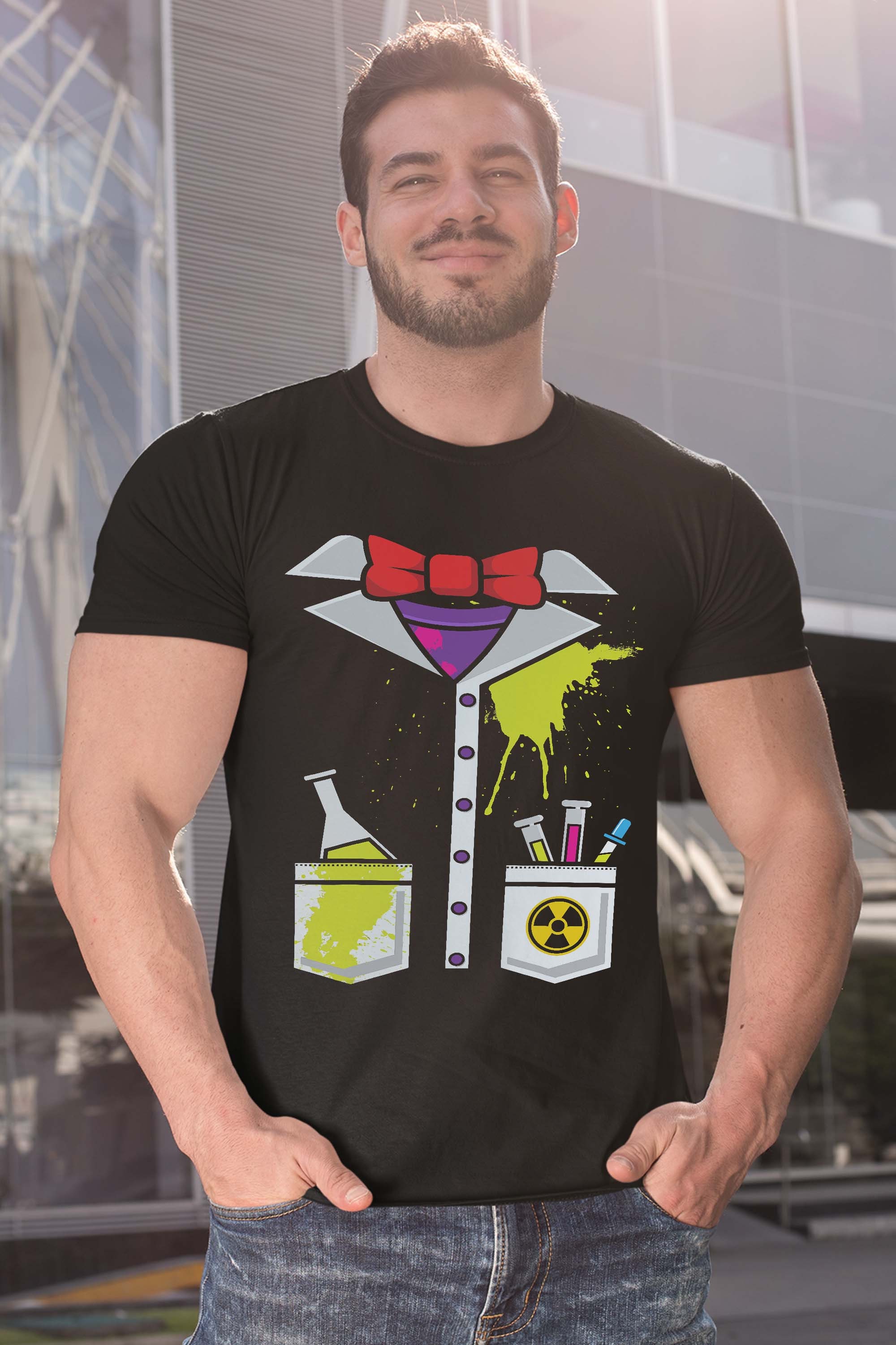 Mad Scientist Costume Halloween Carnival Science Chemistry Gift T-Shirt