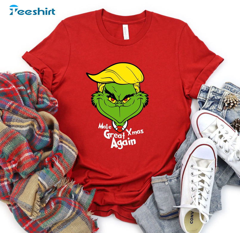 Make Great Xmas Again Shirt, Trump Grinch Christmas Family Unisex Hoodie Sweater