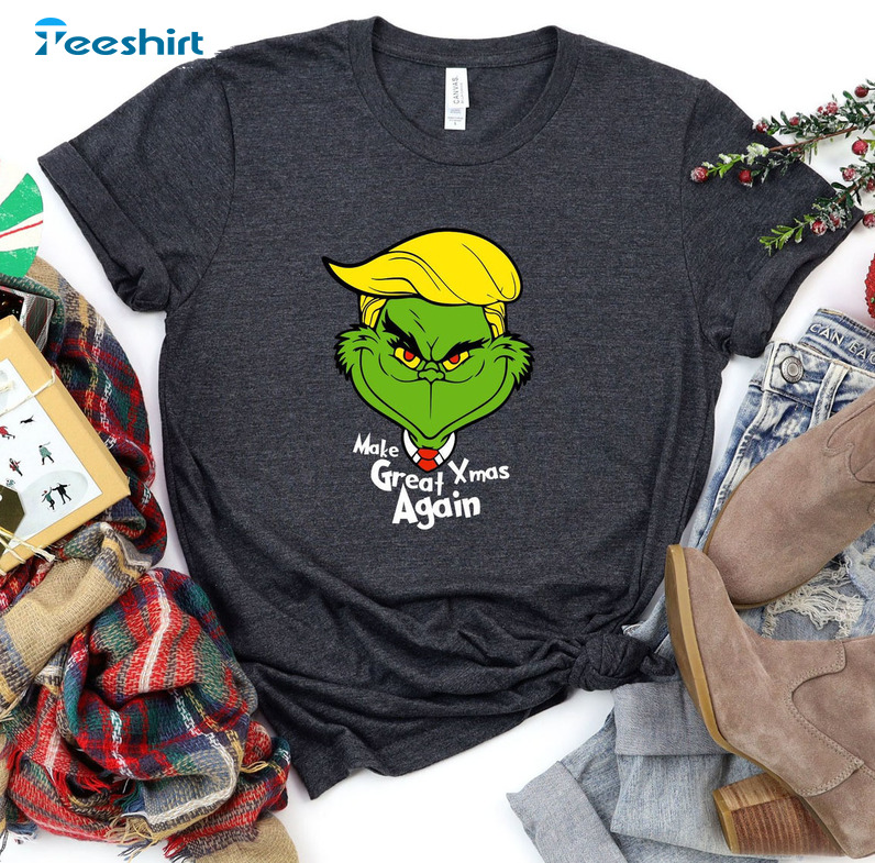 Make Great Xmas Again Shirt, Trump Grinch Christmas Family Unisex Hoodie Sweater