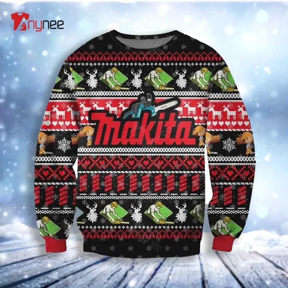 Makita Chainsaw Ugly Christmas Sweater- Best Christmas Gifts 2023