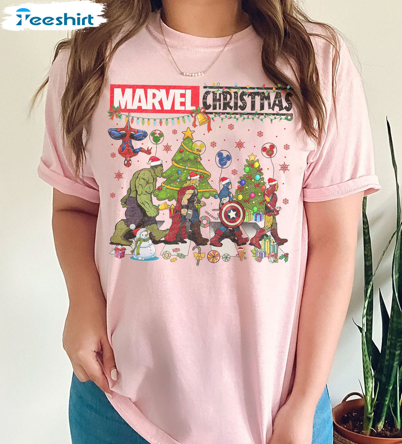 Marvel Abbey Christmas Shirt, Avengers Team Sweatshirt Crewneck