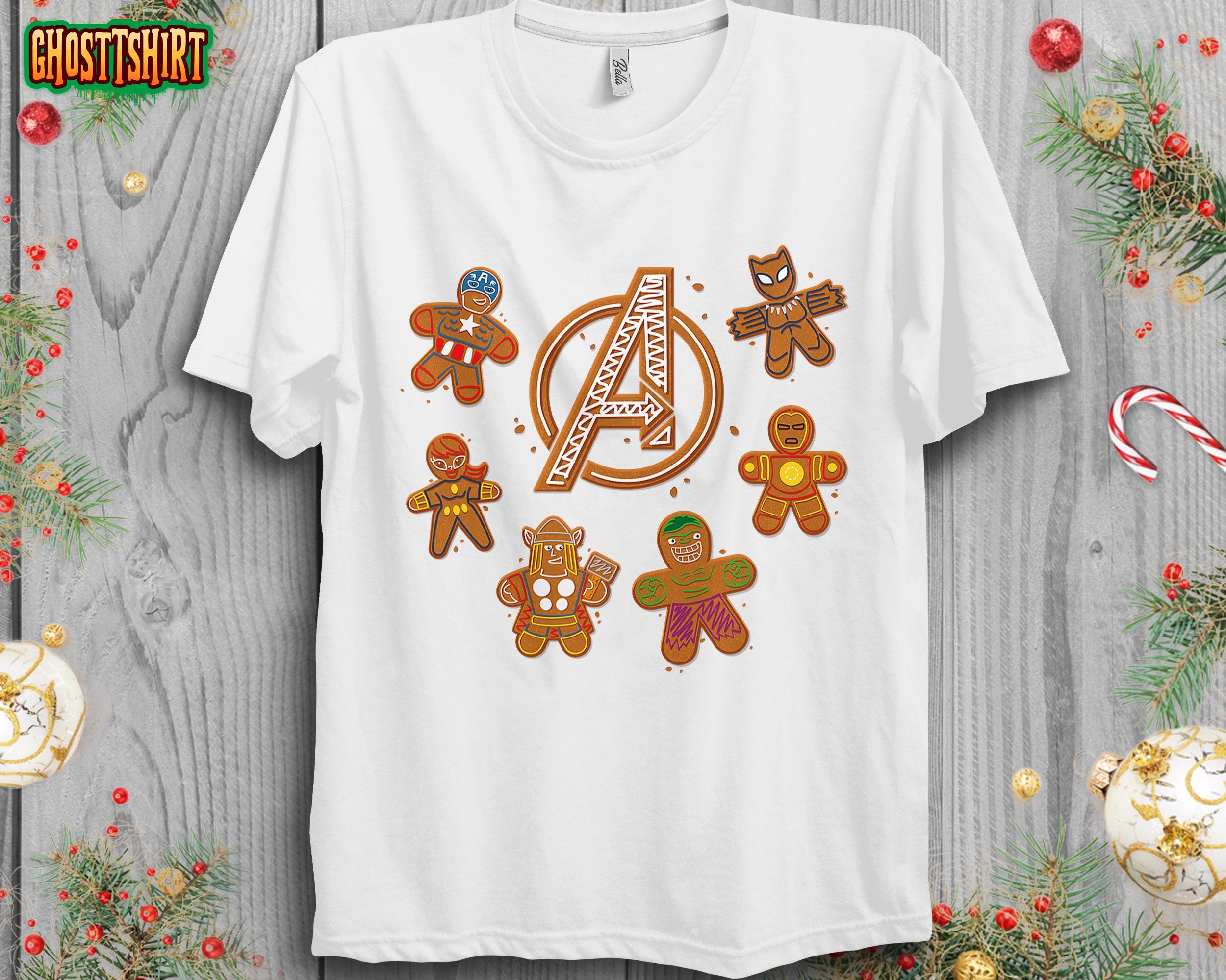 Marvel Avengers Gingerbread Cookies Holiday Unisex T-Shirt