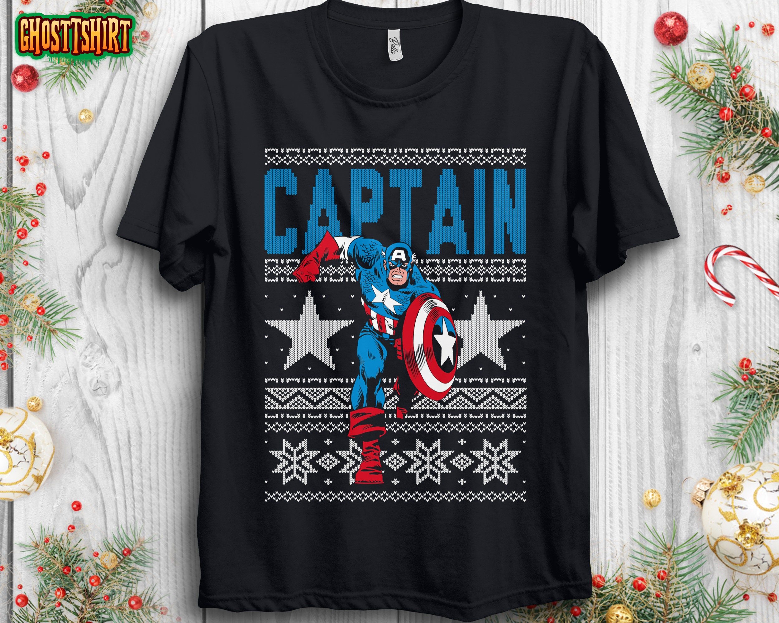 Marvel Captain America Ugly Christmas Sweater Unisex T-Shirt