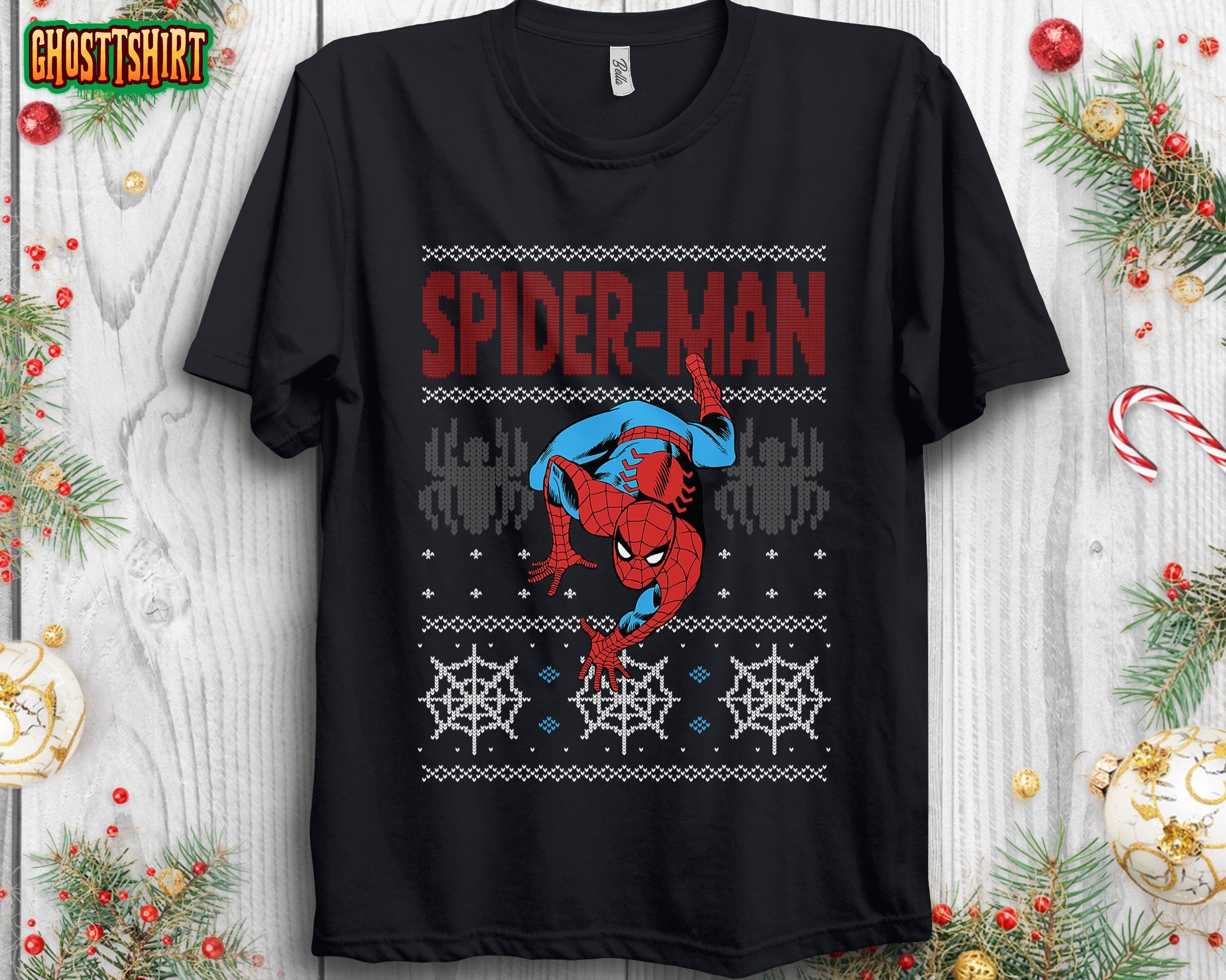 Marvel Spider-Man Crawl Ugly Christmas Sweater Unisex T-Shirt