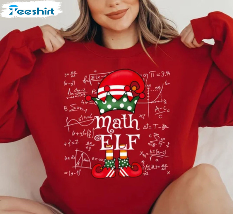 Math Elf Shirt, Math Teacher Christmas Sweatshirt Unisex Hoodie