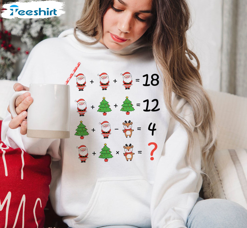 Math Teacher Christmas Shirt, Funny Christmas Pullover Unisex T-shirt Long Sleeve