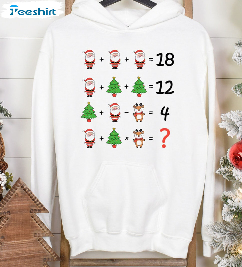 Math Teacher Christmas Shirt, Funny Christmas Pullover Unisex T-shirt Long Sleeve