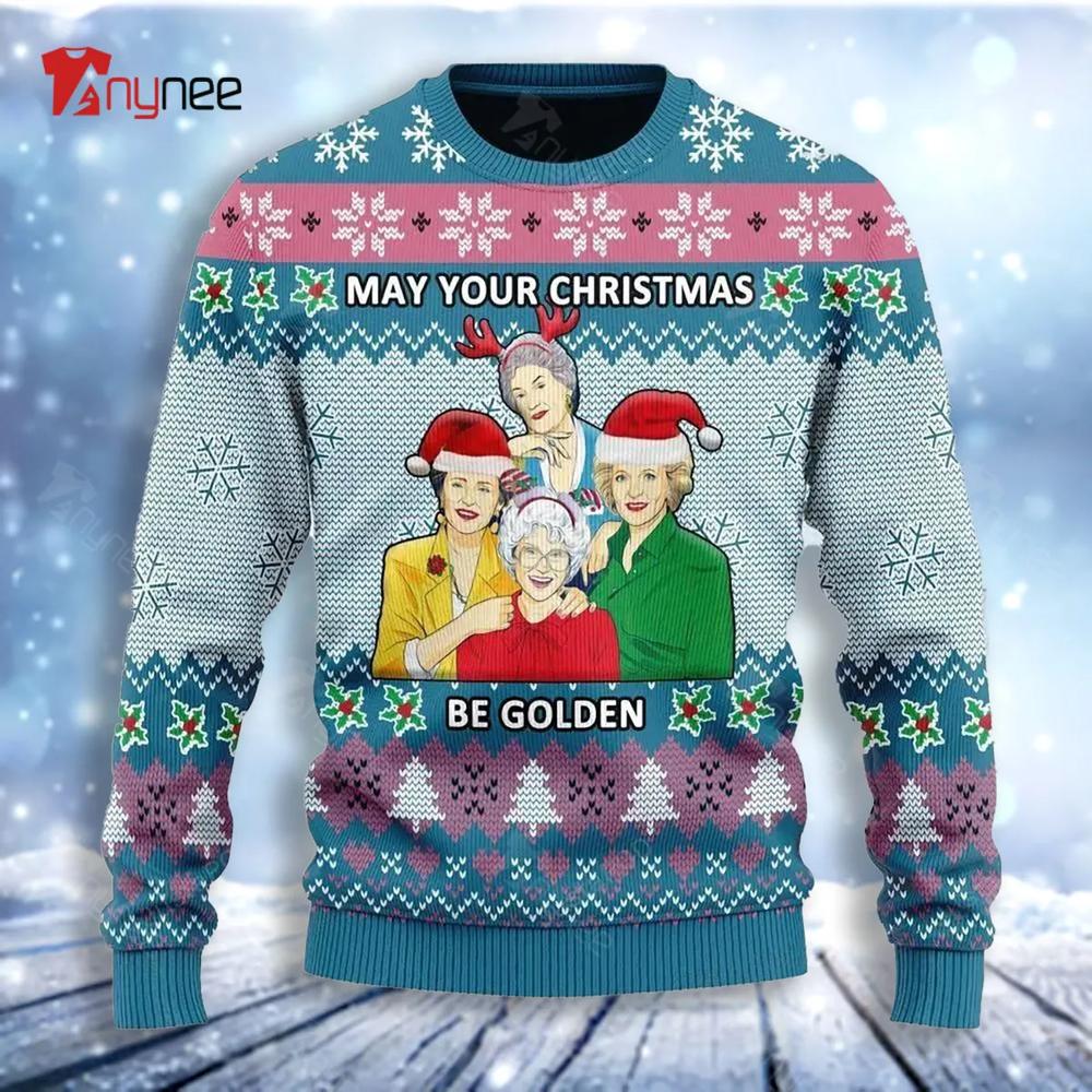 May Your Christmas Be Golden Ugly Christmas Sweater- Best Christmas Gifts 2023