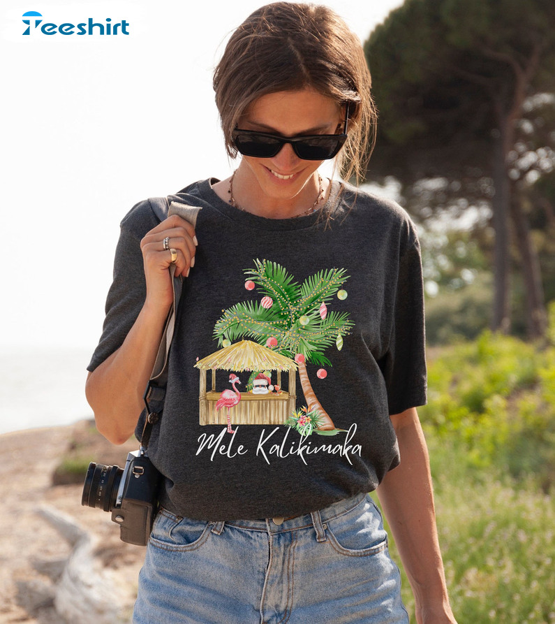 Mele Kalikimaka Beach Christmas Shirt – Hawaiian Christmas Tropical Unisex T-shirt Long Sleeve