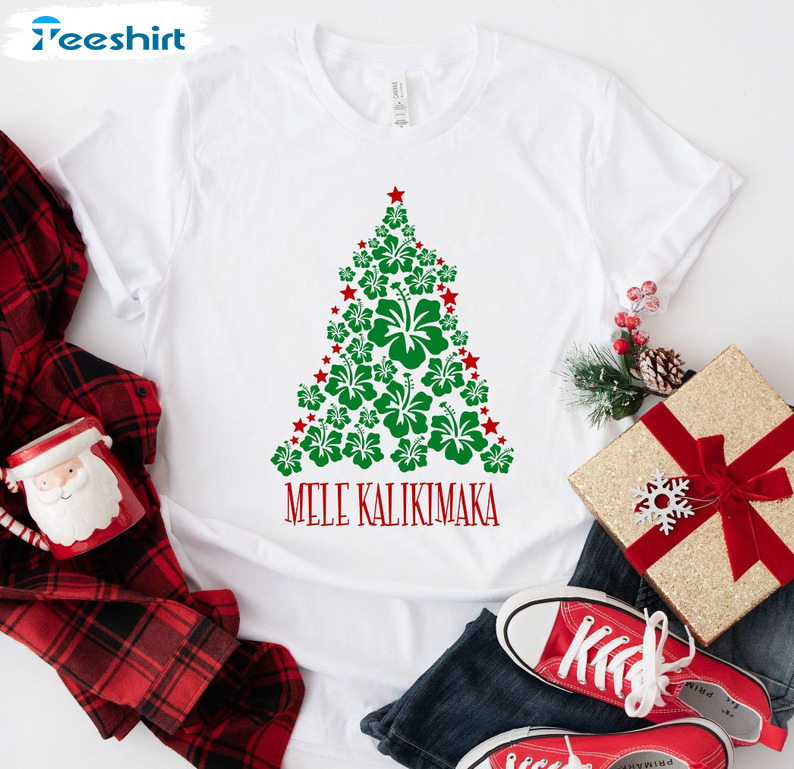 Mele Kalikimaka Christmas Shirt, Hawaiian Short Sleeve Tee Tops