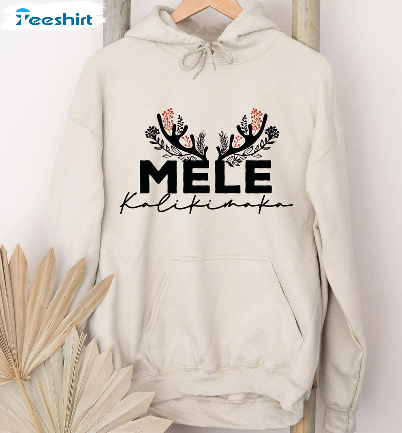 Mele Kalikimaka Shirt, Hawaiian Island Trendy Christmas Long Sleeve Hoodie