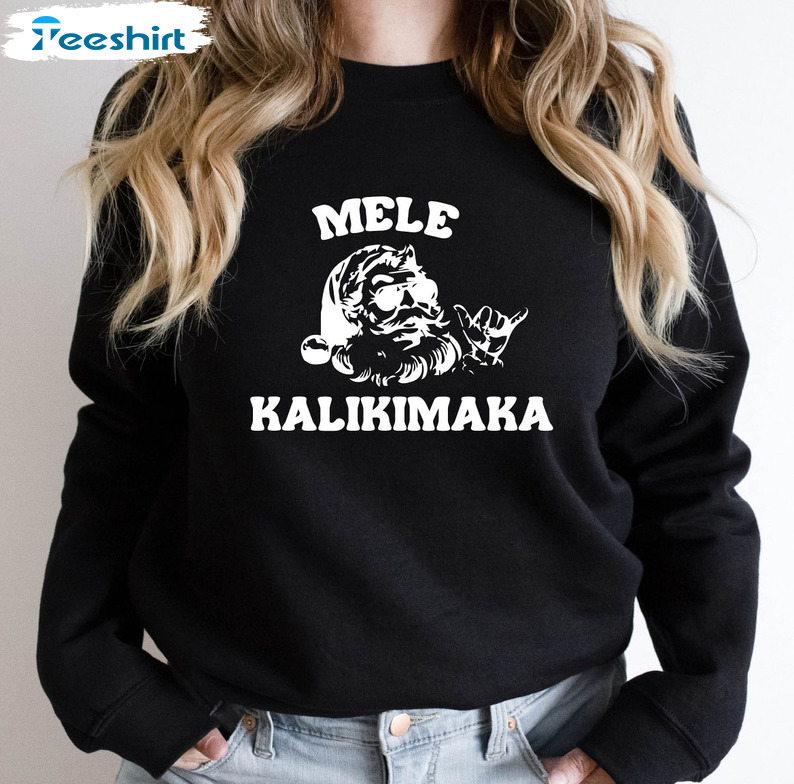 Mele Kalikimaka Sweatshirt, Christmas Santa Short Sleeve Unisex T-shirt