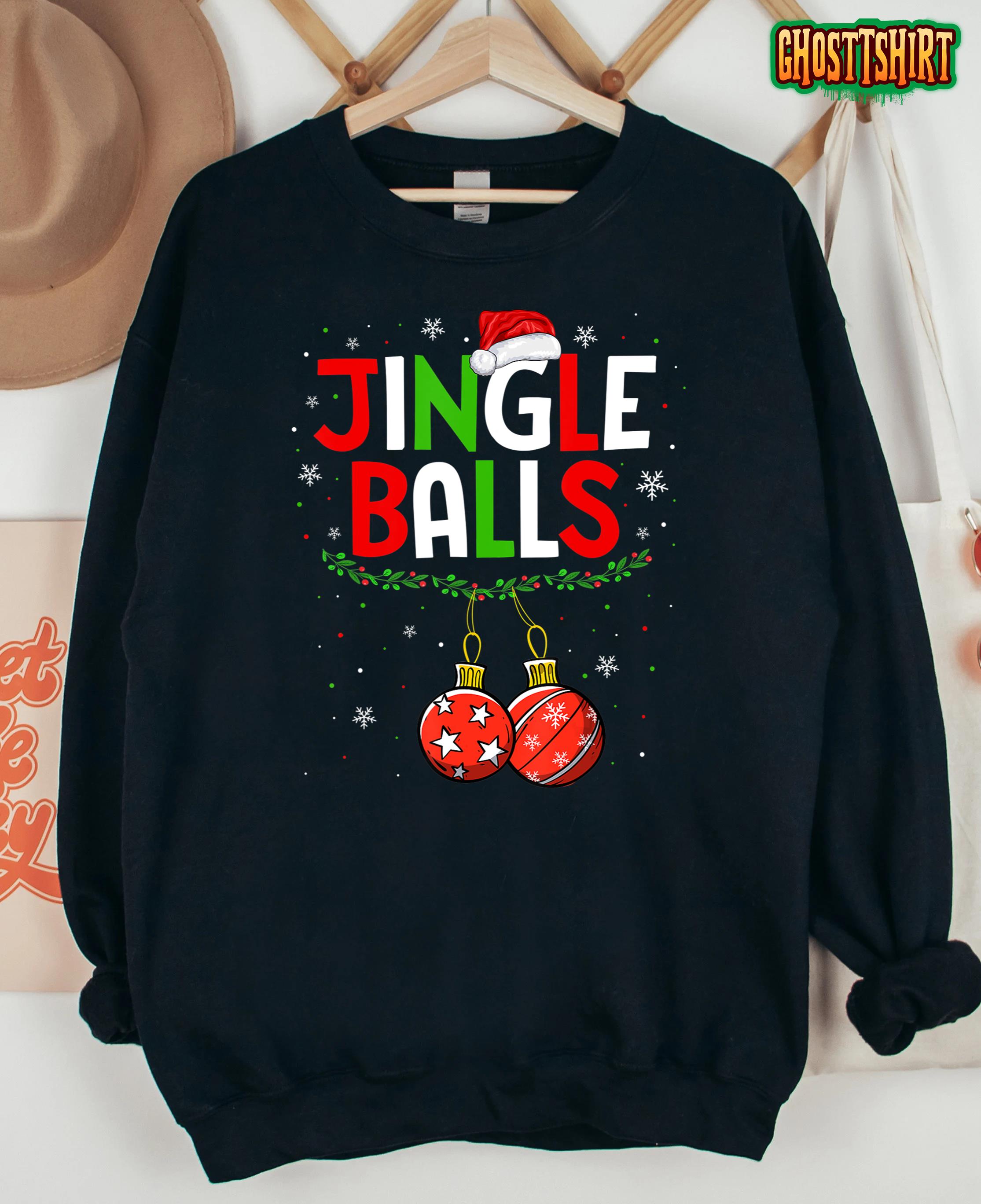 Mens Jingle Balls Christmas Funny Matching Couple Jingle Balls T-Shirt