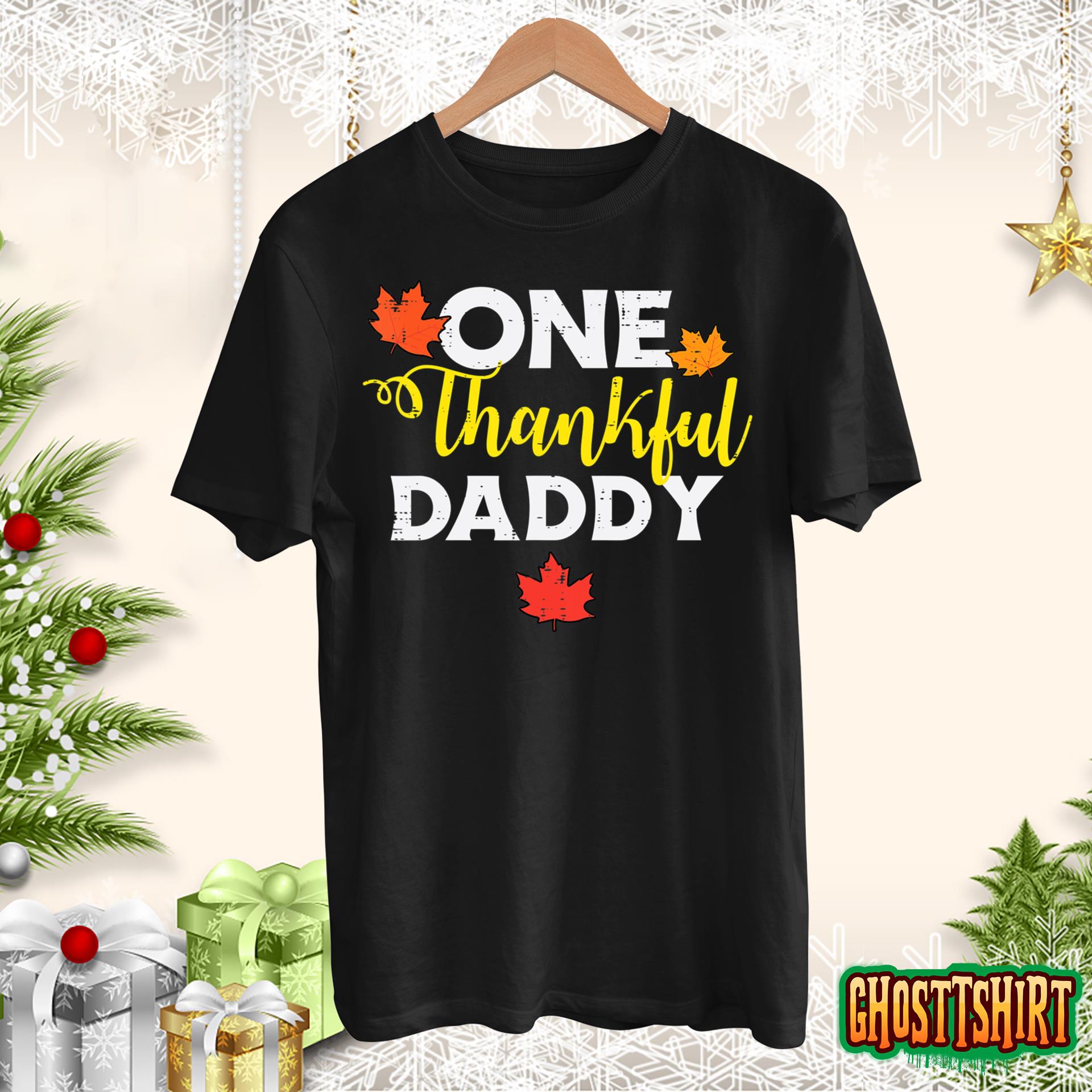 Mens One Thankful Daddy Thanksgiving Family Matching Dad Papa Men Sweatshirt