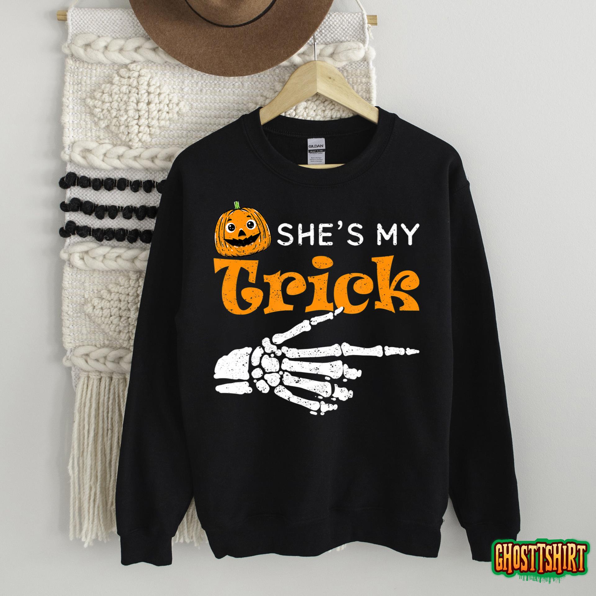 Mens Shes My Trick Matching Couple Halloween Costume Boyfriend T-Shirt